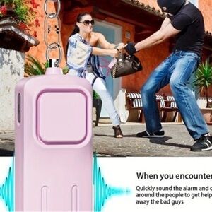 Pink Safety Alarm Keychain